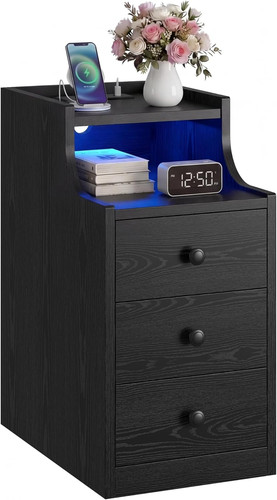 Modern black nightstand with - modern,