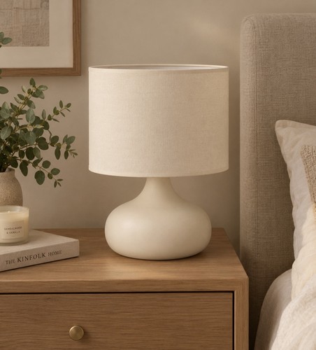 Large cream lamp for bedside - cream,