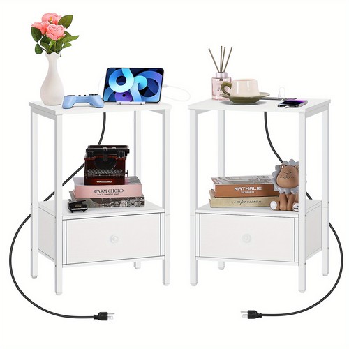 Bedside table with charging - with,