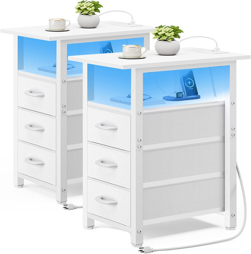 Set white nightstand - set,