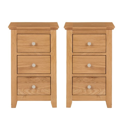 Pair small oak bedside - of,