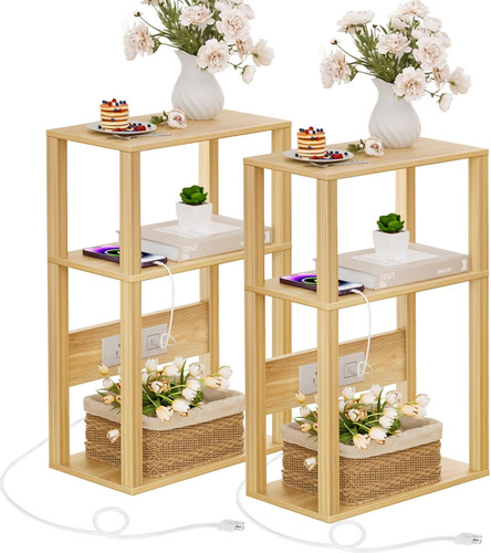 Narrow bamboo side table - narrow,